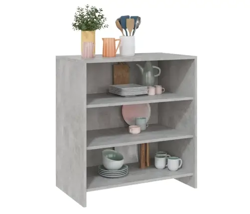 Kumode, Betona Pelēka, 70X40,5X75 Cm, Inženierijas Koks Vidaxl