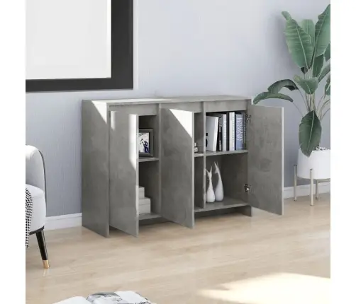 Kumode, Betona Pelēka, 102X33X75 Cm, Inženierijas Koks Vidaxl