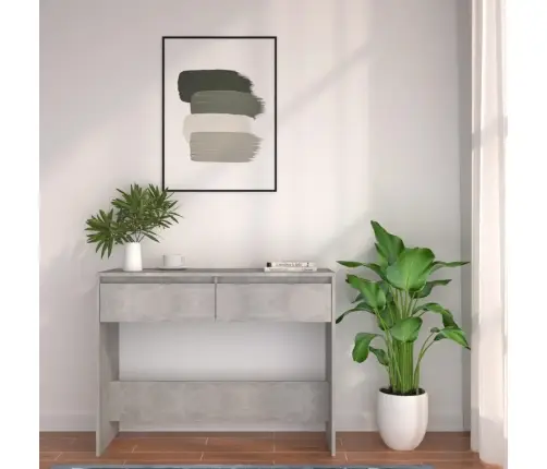 Konsoollaud, Betoonhall, 100X35X76,5 cm Tehispuit