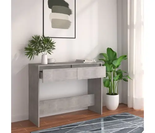 Konsoollaud, Betoonhall, 100X35X76,5 cm Tehispuit