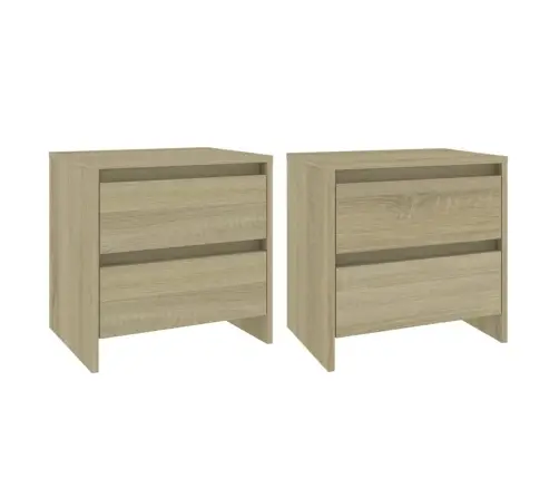 Naktsskapīši, 2 Gb., Ozolkoka, 45X34,5X44,5Cm Inženierijas Koks Vidaxl