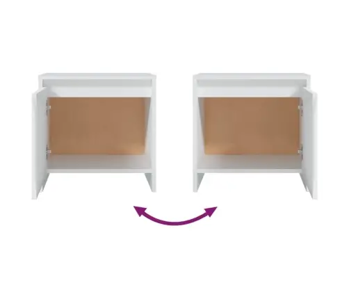 Naktsskapītis, 45X34X44,5 Cm, Balts, Inženierijas Koks Vidaxl