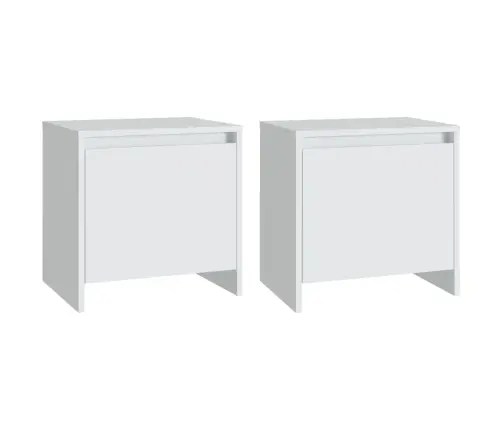Naktsskapīši, 2 Gab., Balti, 45X34X44,5 Cm, Inženierijas Koks Vidaxl