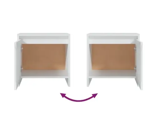 Naktsskapīši, 2 Gab., Balti, 45X34X44,5 Cm, Inženierijas Koks Vidaxl