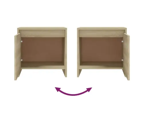 Naktsskapīši, 2 Gb., 45X34X44,5Cm Inženierijas Koks, Koka Krāsa Vidaxl