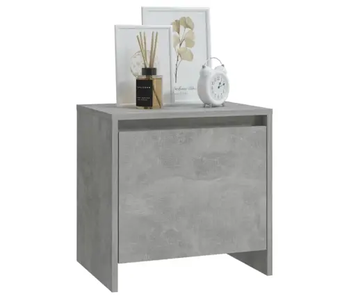 Naktsskapītis, Betona Pelēks, 45X34X44,5 Cm, Inženierijas Koks Vidaxl