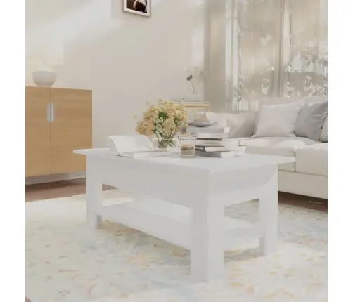 Kafijas Galdiņš, Balts, 102X55X42 Cm, Inženierijas Koks Vidaxl