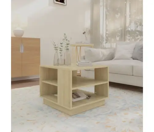 Kafijas Galdiņš, Ozola Krāsa, 55X55X43 Cm, Inženierijas Koks Vidaxl