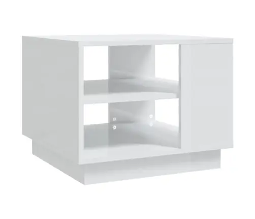 Kafijas Galdiņš, Spīdīgi Balts, 55X55X43 Cm, Inženierijas Koks Vidaxl