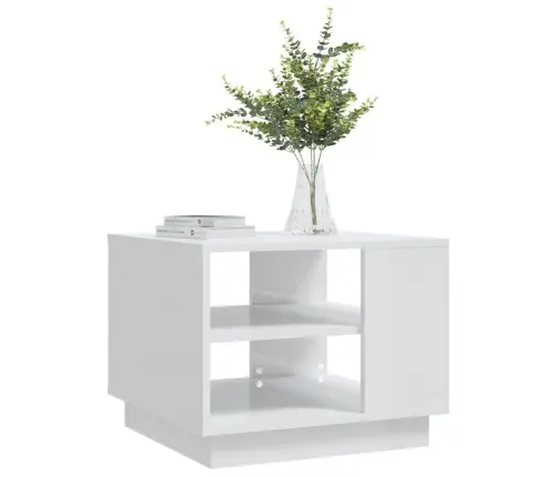 Kafijas Galdiņš, Spīdīgi Balts, 55X55X43 Cm, Inženierijas Koks Vidaxl