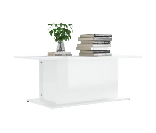 Kohvilaud, Kõrgläikega Valge, 102X55,5X40 cm Tehispuit