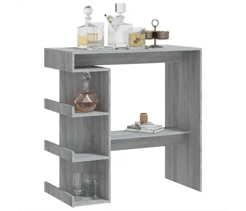 Bāra Galds Ar Plauktu, Pelēka Sonoma Krāsā, 100X50X101,5 Cm Vidaxl