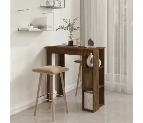 Bāra Galds Ar Plauktu, Kūpināta Ozolkoka Krāsā, 102X50X103,5 Cm Vidaxl