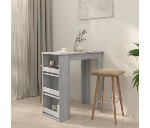 Bāra Galds Ar Plauktu Pelēcīgs 102X50X103,5Cm Inženierijas Koks Vidaxl