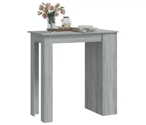 Bāra Galds Ar Plauktu Pelēcīgs 102X50X103,5Cm Inženierijas Koks Vidaxl
