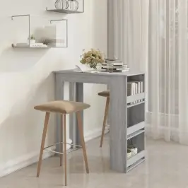Bāra Galds Ar Plauktu Pelēcīgs 102X50X103,5Cm Inženierijas Koks Vidaxl Bāra Galds Ar Plauktu Pelēcīgs 102X50X103,5Cm Inženierijas Koks Vidaxl