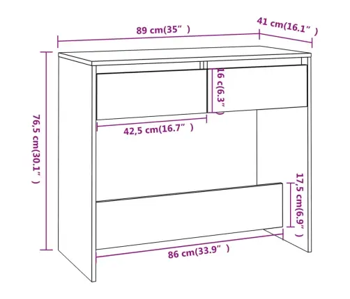 Konsoollaud, Hall Sonoma Tamm, 89X41X76,5 cm Tehispuit