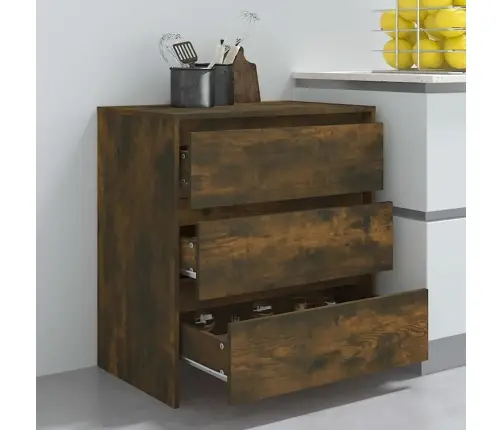 Šoninė Spintelė, Dūminio Ąžuolo, 70X41X75cm Apdirbta Mediena