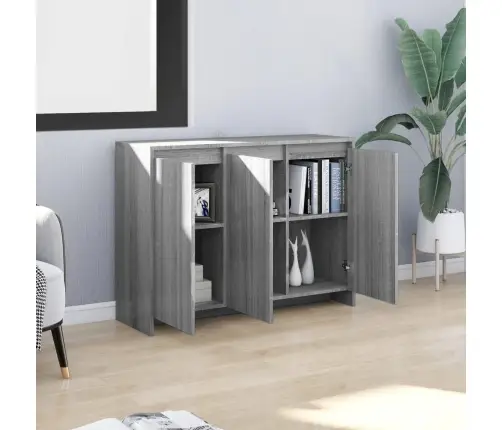 Kumode, Pelēka Ozolkoka Krāsa, 102X33X75 Cm, Inženierijas Koks Vidaxl