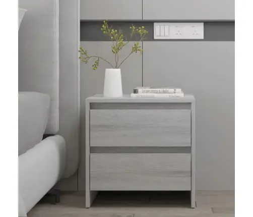 Naktsskapītis, 45X34,5X44,5 Cm, Pelēka Ozola, Inženierijas Koks Vidaxl