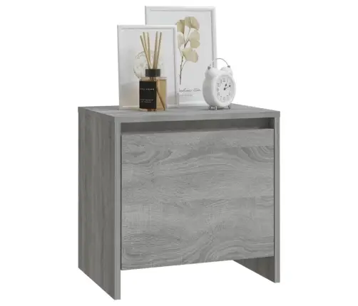 Naktinė Spintelė, Pilka Ąžuolo, 45X34X44,5cm Apdirbta Mediena