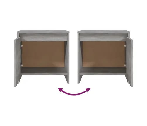 Naktinė Spintelė, Pilka Ąžuolo, 45X34X44,5cm Apdirbta Mediena