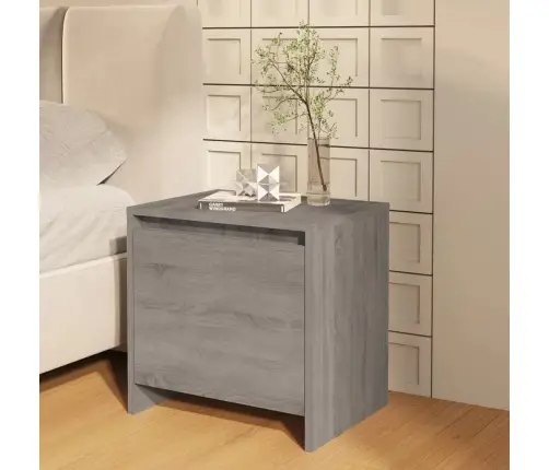 Naktinė Spintelė, Pilka Ąžuolo, 45X34X44,5cm Apdirbta Mediena