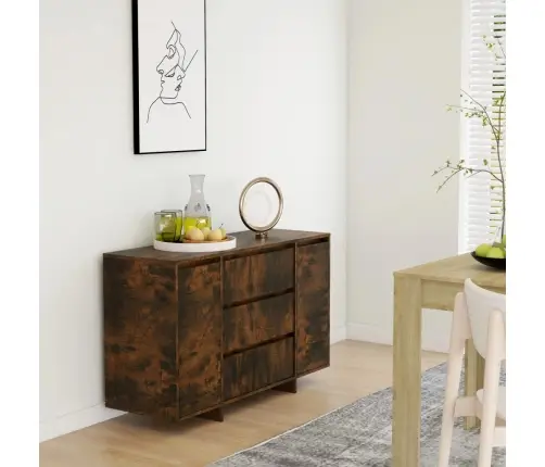 Šoninė Spintelė Su 3 Stalčiais, Dūminė Ąžuolo, 120X41X75cm Mdp