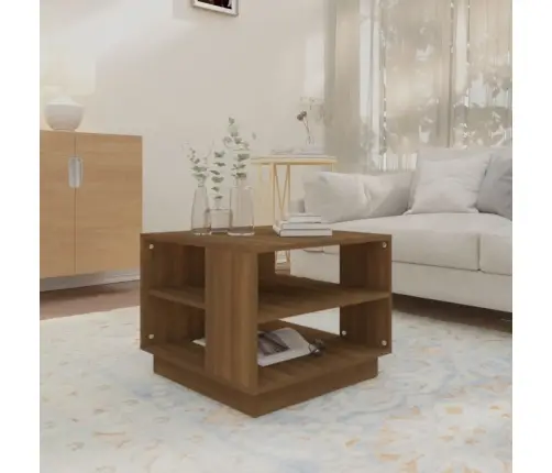 Kafijas Galdiņš, Ozola Krāsa, 55X55X43 Cm, Inženierijas Koks Vidaxl