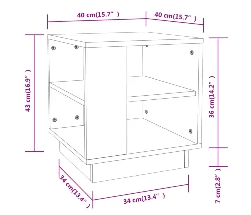 Kohvilaud, Sonoma Tamm, 40X40X43 cm Tehispuit