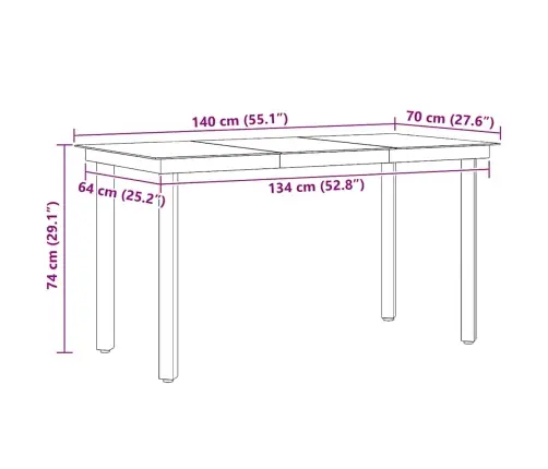 Sodo Valgomojo Stalas, Juodas, 140X70X74cm Plienas Ir Stiklas