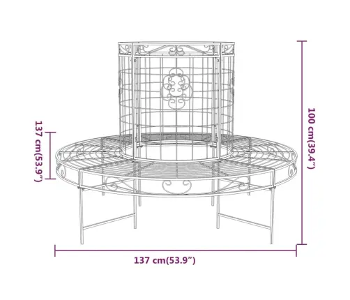 Puu Ümber Paigaldatav Pink, Ø137 cm Must, Teras