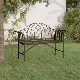Divvietīgs Dārza Sols, 128 Cm, Melns, Tērauds Vidaxl