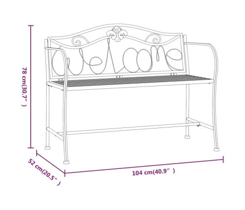 Divvietīgs Dārza Sols, 104 Cm, Melns, Tērauds Vidaxl