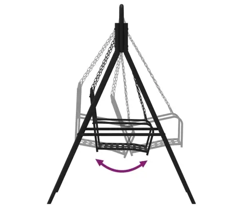 Šūpuļsols, 124 Cm, Melns Tērauds Vidaxl