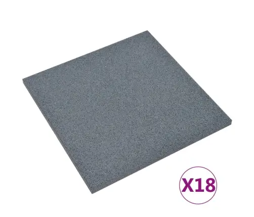 Drošības Flīzes, 18 Gab., 50X50X3 Cm, Gumija, Pelēkas Vidaxl