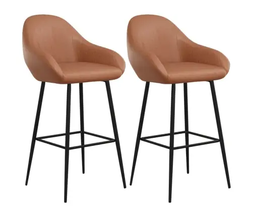 Bāra Krēsli, 2 Gab., Gaiši Brūna Mākslīgā Āda Vidaxl