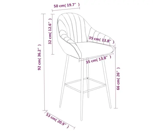 Bāra Krēsli, 2 Gab., Gaiši Brūna Mākslīgā Āda Vidaxl
