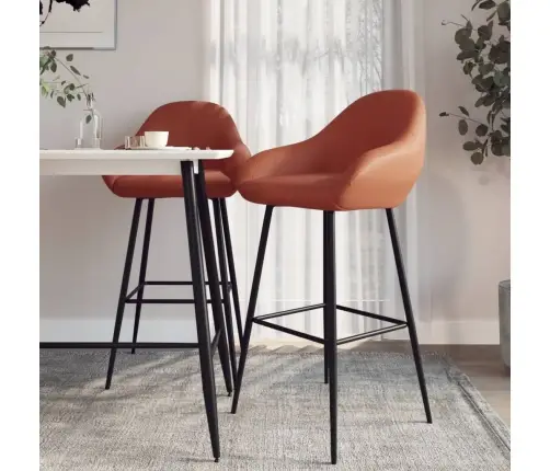 Bāra Krēsli, 2 Gab., Gaiši Brūna Mākslīgā Āda Vidaxl