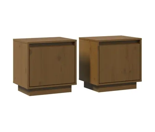 Naktsgaldiņi, 2 Gab, Medus Brūni, 40X30X40 Cm, Priedes Koks Vidaxl