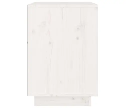 Naktinė Spintelė, Balta, 40X35X50cm Pušies Medienos Masyvas