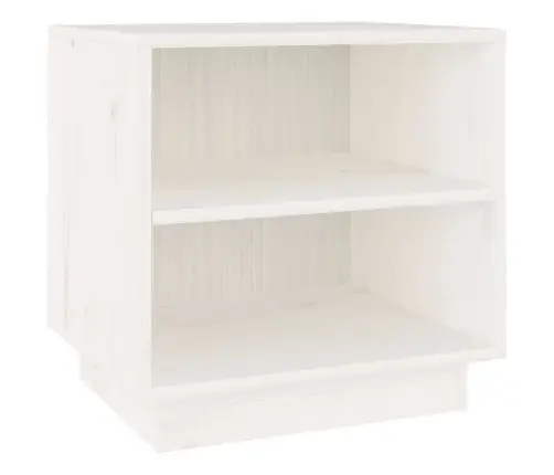 Naktinė Spintelė, Balta, 40X34X40cm Pušies Medienos Masyvas