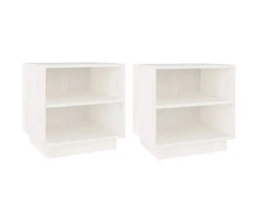 Öökapid 2 Tk, Valge, 40X34X40 cm Männipuit