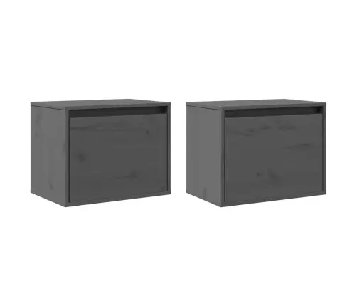 Seinakapid 2 Tk, Hall, 45X30X35 cm Männipuit