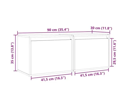 Seinakapid 2 Tk, Hall, 45X30X35 cm Männipuit