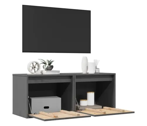 Seinakapid 2 Tk, Hall, 45X30X35 cm Männipuit