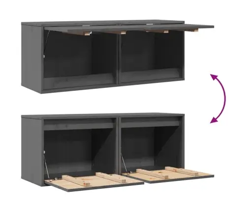 Seinakapid 2 Tk, Hall, 45X30X35 cm Männipuit