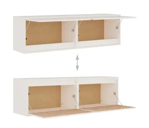 Seinakapid 2 Tk, Valge 60X30X35 cm Männipuit