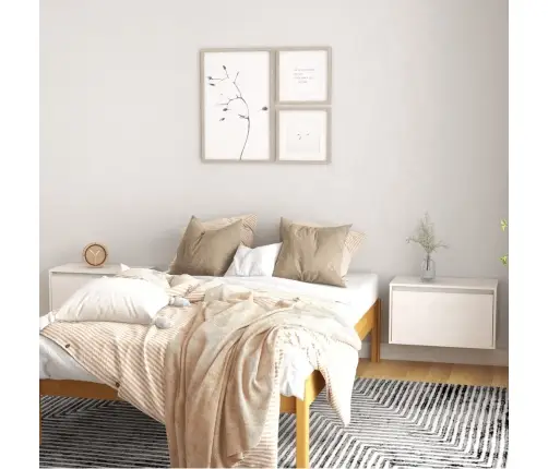 Seinakapid 2 Tk, Valge 60X30X35 cm Männipuit