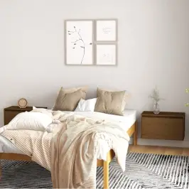 Sienas Skapīši, 2 Gab., Brūni, 60X30X35 Cm, Priedes Masīvkoks Vidaxl